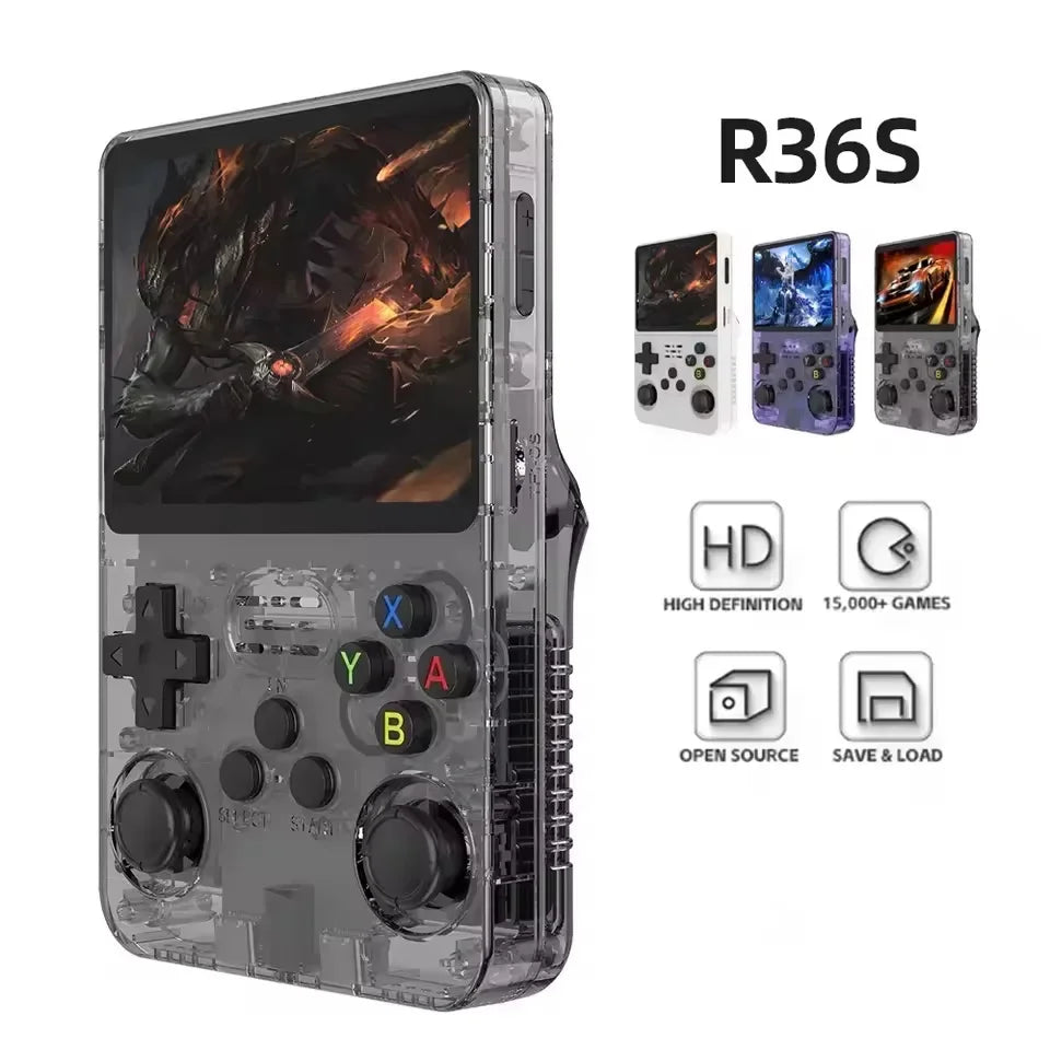 R36S Retro Handheld Game Console 3.5 Inch IPS Screen Open Source System 3500mAh Battery Portable Player Game Pocket Kids Gift